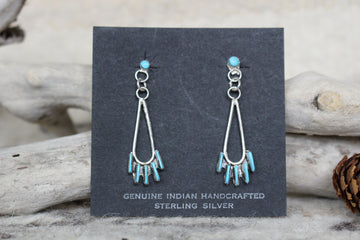 Turquoise Needlepoint Earrings