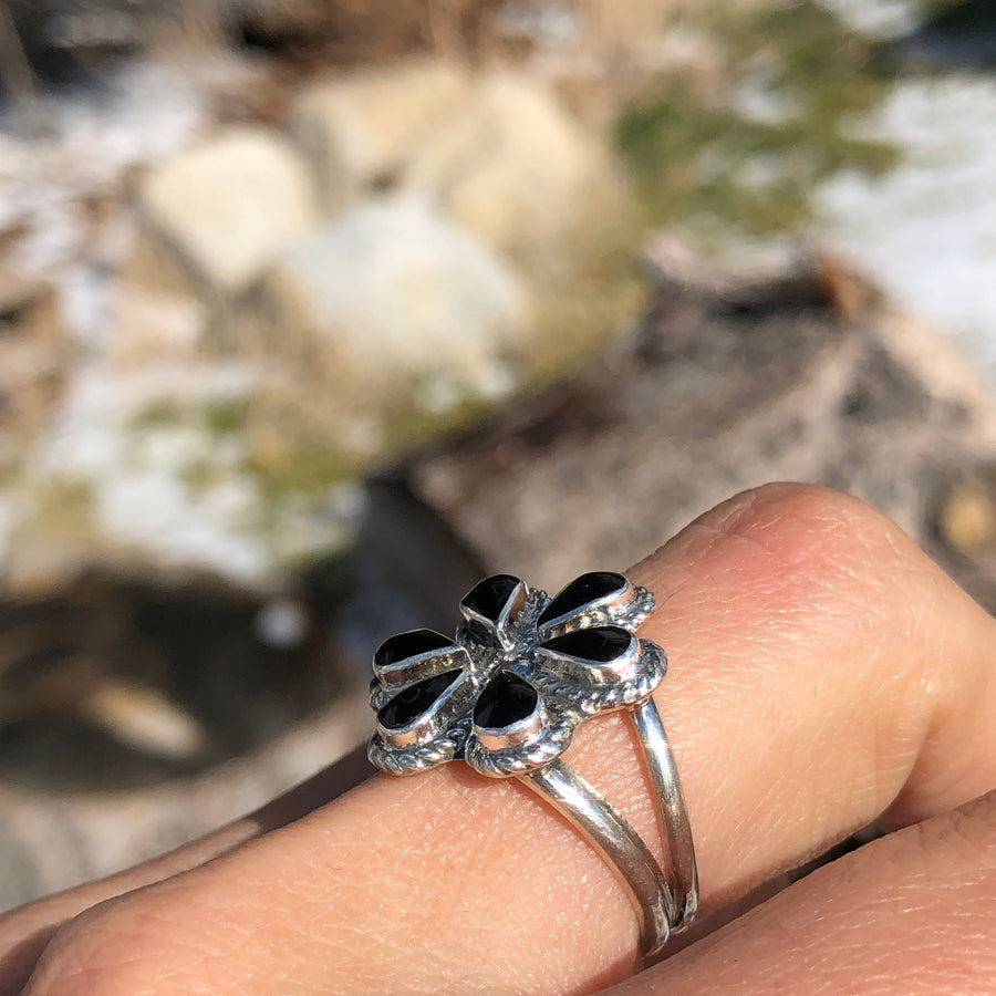 Black Onyx Bloom Ring