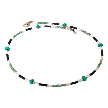 Black and Gold Arches Beaded Necklace