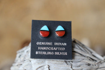 Turquoise and Red Studs