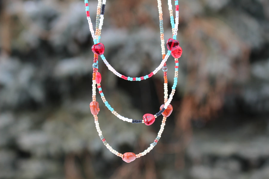 Blushing Pink Beaded Necklace