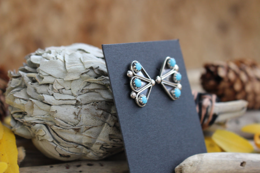 Turquoise Fan Earrings