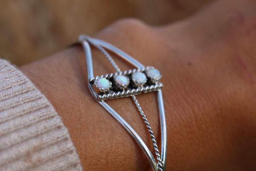 White Opal Dottie Bracelet