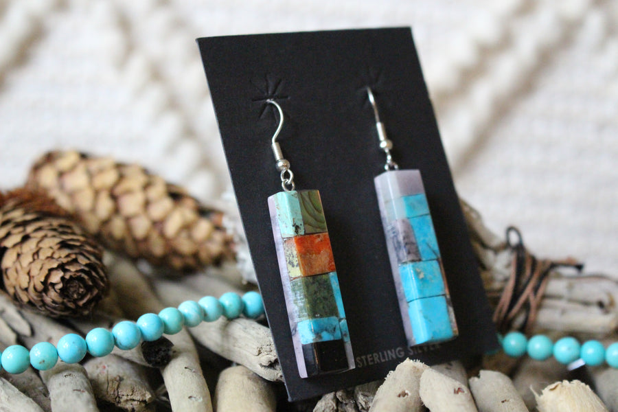 Turquoise Skies Inlay Earrings