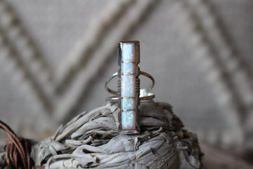 Starry White Opal Ring