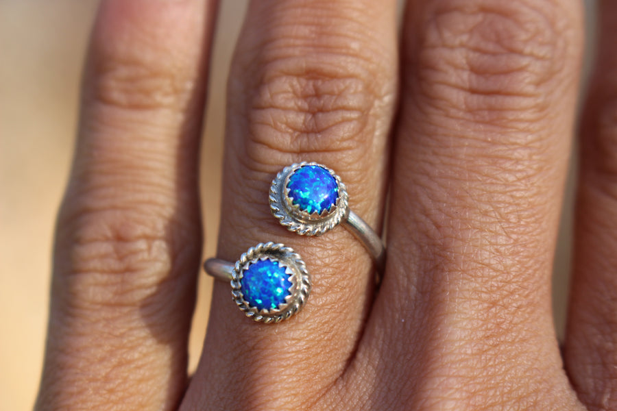 Blue Opal Wrap Ring
