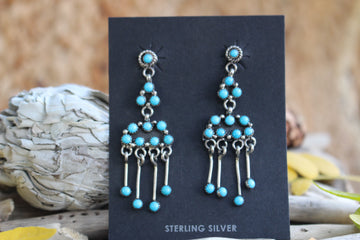 Turquoise Dottie Fringe  Earrings