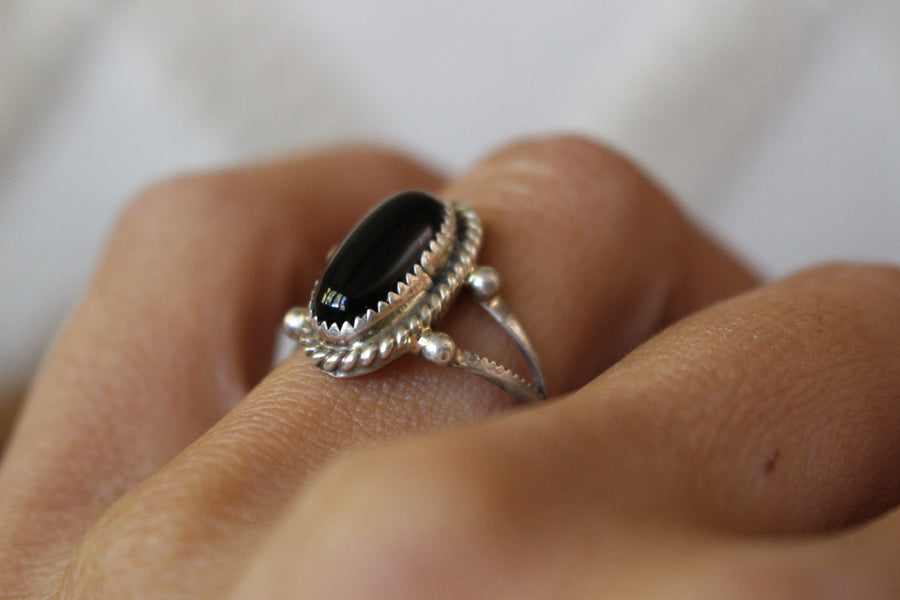 Twisted Black Onyx Ring