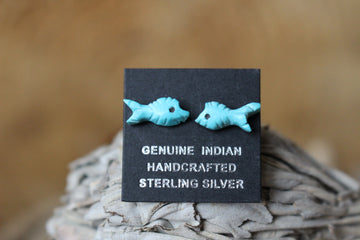 Turquoise Fish Studs