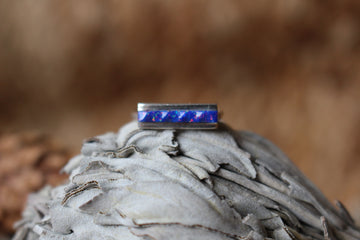 Blue Opal Bar Ring