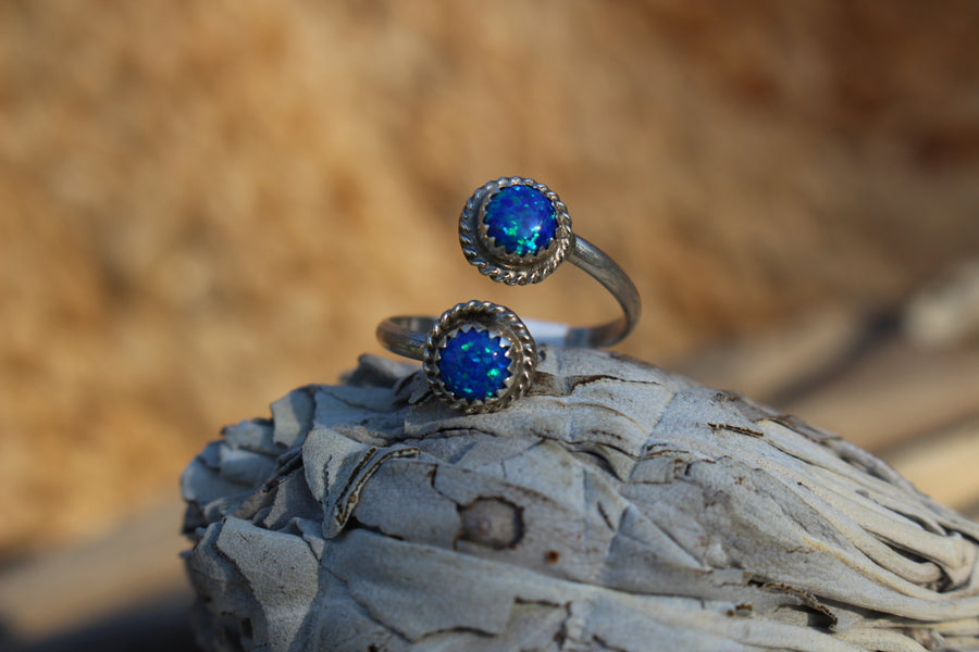Blue Opal Wrap Ring