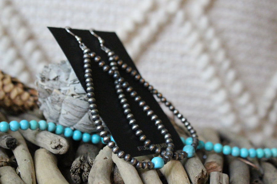 Navajo Pearl Teardrop Earrings