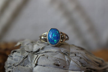 Blue Opal Dottie Ring