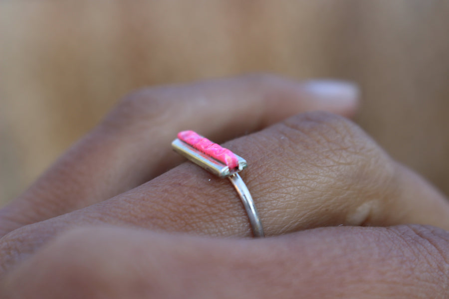 Pink Opal Bar Ring