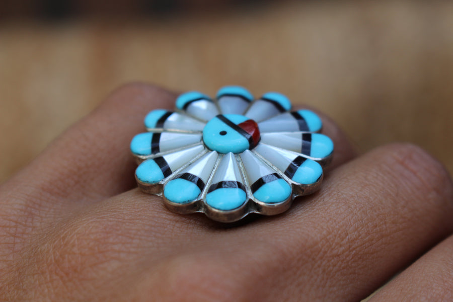 Turquoise Sunface Ring