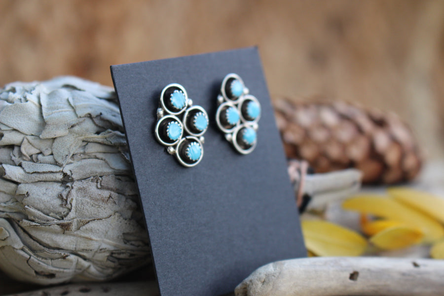 Turquoise Cluster Earrings