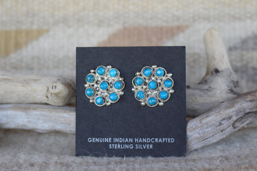 Speckled Turquoise Bloom Earrings