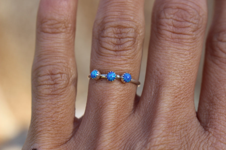 Blue Opal Dottie Ring