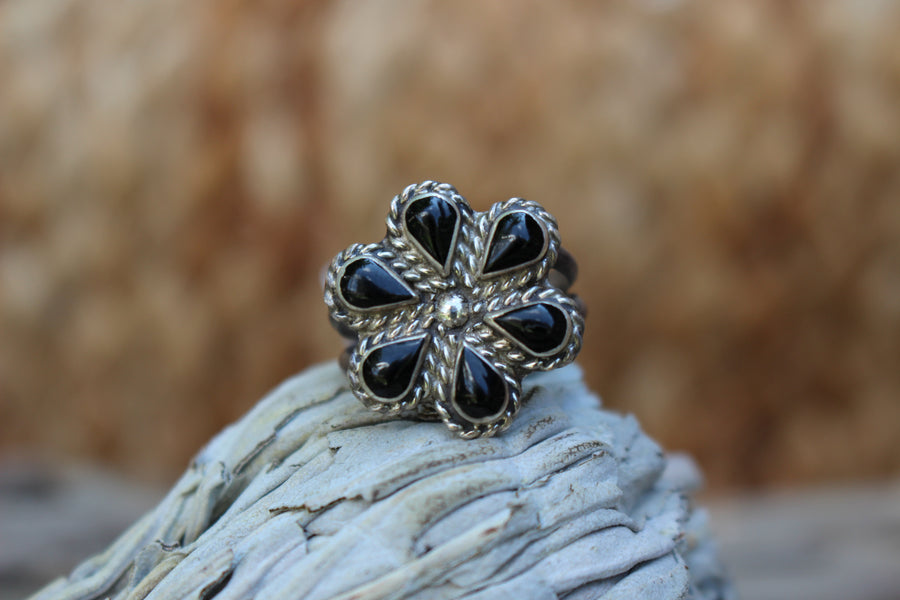 Black Onyx Bloom Ring