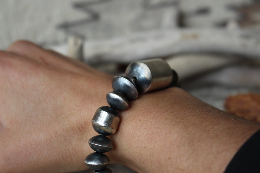 Brushed Silver Clasp Bracelet