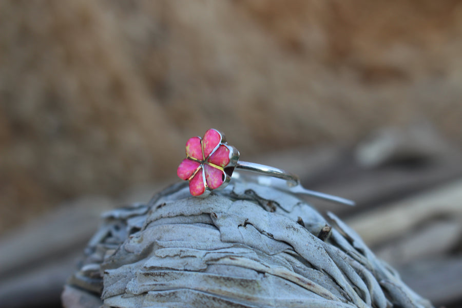 Pink Opal Flower Ring