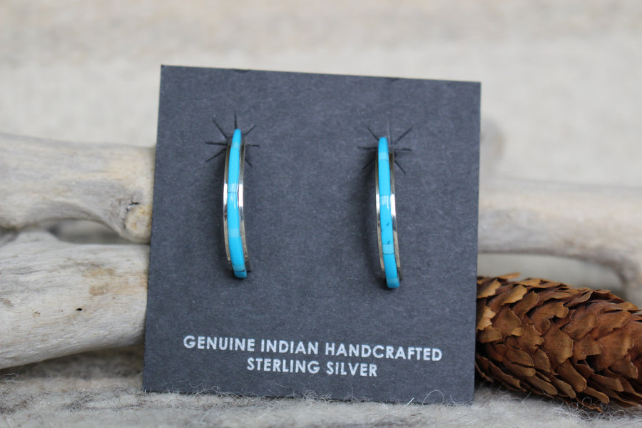 Turquoise Half Hoop Earrings