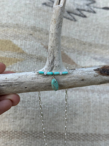 Turquoise Drop Bar Necklace