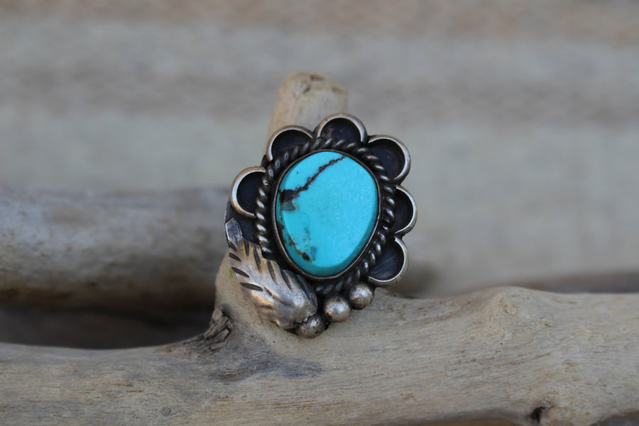 Vintage Turquoise Sunrise Ring