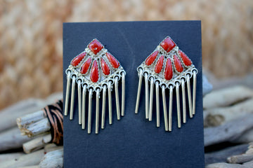 Red Fringe Earrings