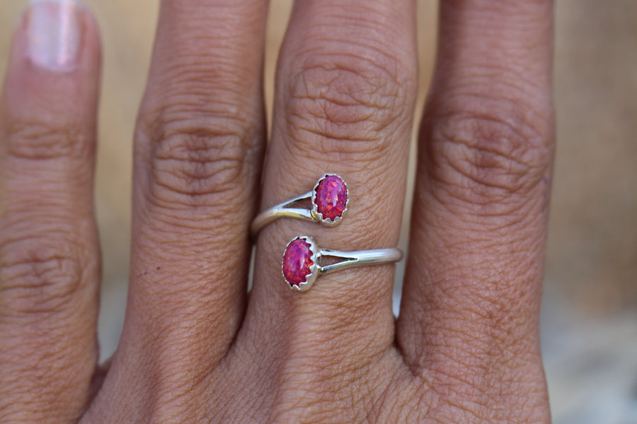 Fuchsia Opal Wrap Ring