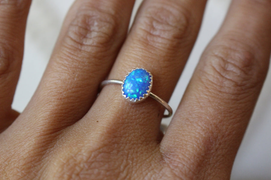 Blue Opal Ridge Ring