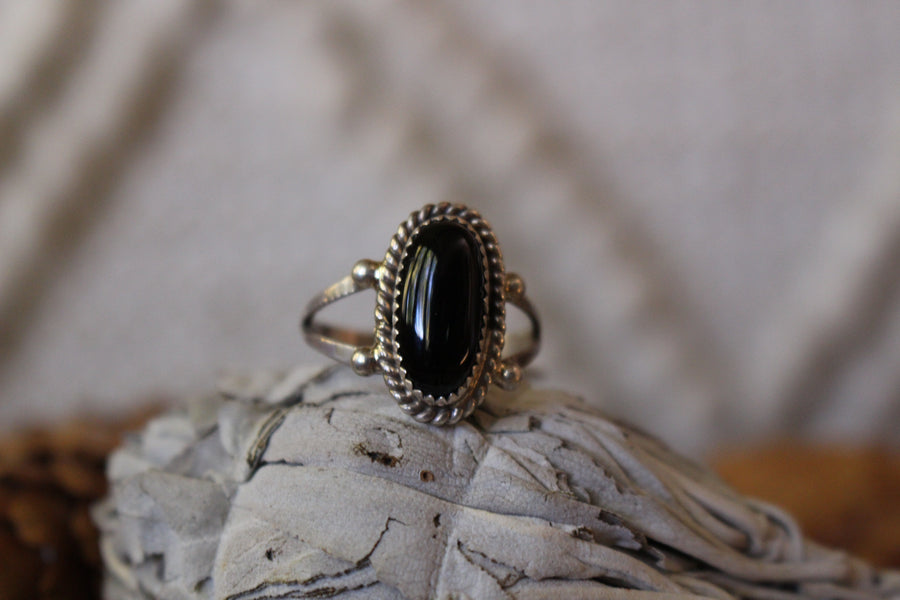 Twisted Black Onyx Ring