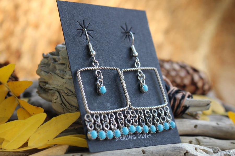 Turquoise Fringe Earrings