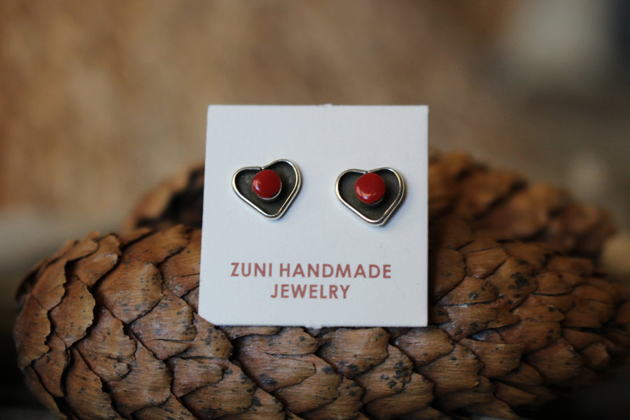 Red Heart Studs