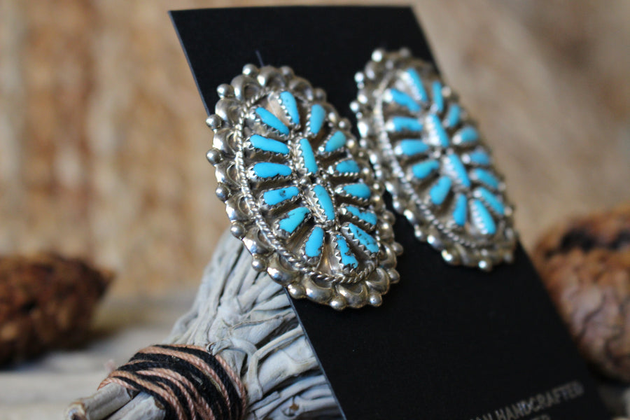 Turquoise Cluster Earrings