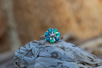 Sky Opal Flower Ring