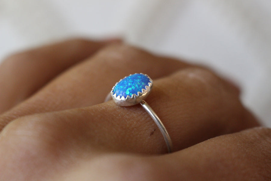 Blue Opal Ridge Ring