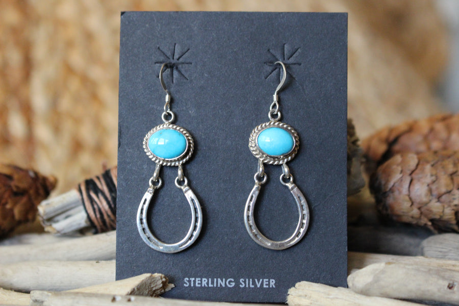 Turquoise Horseshoe Earrings