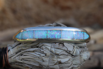 Silver and White Opal Bracelet