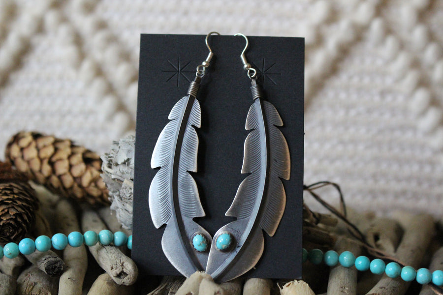 Brushed Feather Earrings