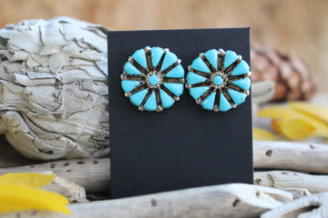 Turquoise Flower Earrings