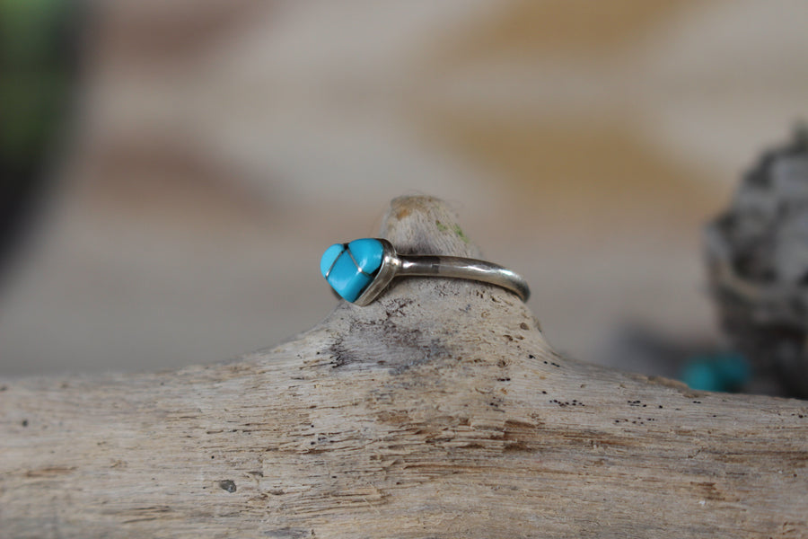 Dainty Turquoise Heart Ring