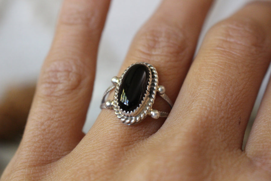 Twisted Black Onyx Ring