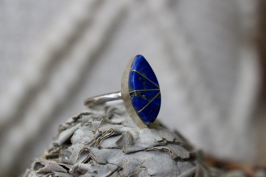 Blue Lapis Point Ring