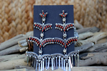 Red Chandelier Earrings