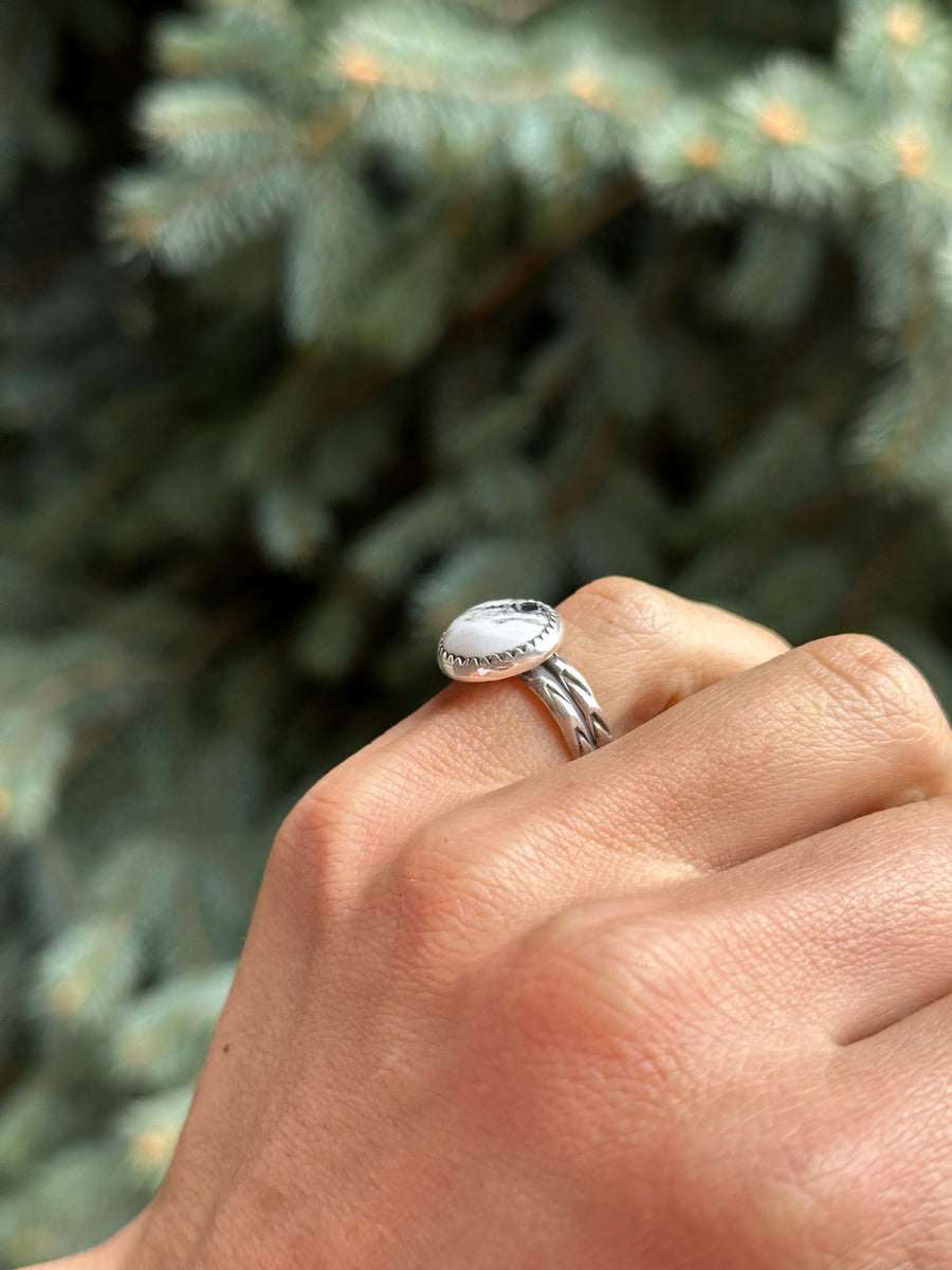 White Buffalo Stone Ring