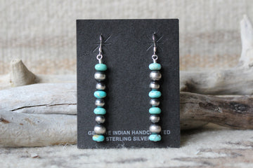 Turquoise and Navajo Pearl Sage Earringso