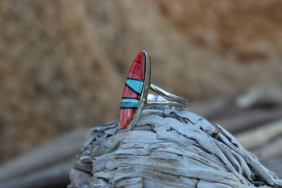Red Arches Inlay Ring