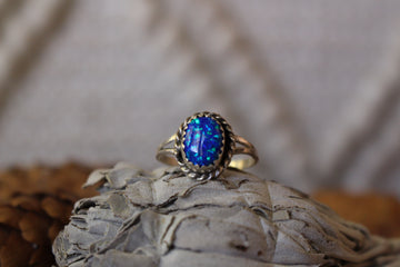 Twisted Blue Opal Ring