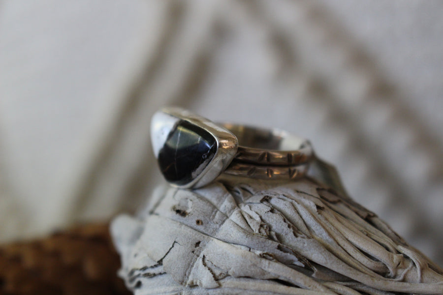 White Buffalo Turquoise Ring